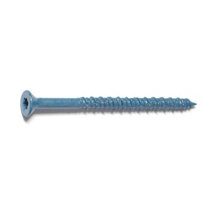 Torquemaster Masonry Screw, 3/16" Dia., Flat, 2 3/4 in L, Steel Blue Ruspert, 100 PK 51224